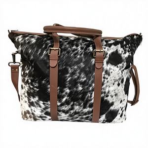 กระเป๋าถือหนังแท้ลายขนสัตว์ พร้อมซิปปักลาย  สำหรับผู้หญิง รุ่น LHTB-0074 - Product Image 1