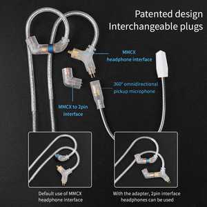 QKZ Q7 MAX 3-in-1 + Type-c <strong>Plug</strong> 2pin + MMCX Born Oxygen-free Copper Silver-plated Upgrade Cable with Boom Microphone for Gaming - Product Image 6