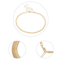 Mode Eropa dan Amerika Kalung Baja Tahan Karat Kalung Ular Choker Berlapis Emas