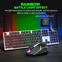Teclado Gamer T350 con Cable USB, Retroiluminación LED Multicolor, Sensación Mecánica, para PC de Escritorio