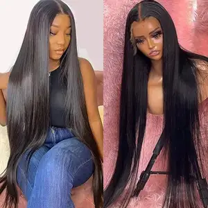 Perruques Lace Front Wig 13x4 transparentes, cheveux humains, cheveux vierges pré-plumés pour femmes noires, vente en gros