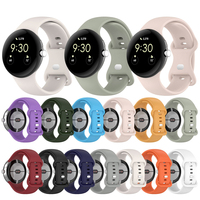 Pulsera de reloj inteligente con hebilla plateada, correa de reloj inteligente de goma deportiva ajustable para Google Pixel 4 Band 3 2