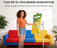 Téléviseur de visioconférence intelligent portable Android à écran tactile de 32 pouces, luminosité de 350 cd/m2, support à roulettes, batterie rechargeable