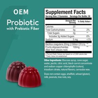 Gummies Probiotiques Véganes à la Pectine avec Fibres Prébiotiques pour la Santé Intestinale et le Soutien Digestif, Saveur Baies, OEM Marque Privée