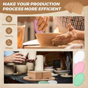 22 pièces pour tour de potier : système de batte amovible pour poterie en argile, tapis en bois, planche à argile avec 3 éponges pour potiers et artistes en argile - Product Image 6