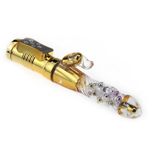 Vibratore a Coniglio, Dildo Realistico, Stimolatore Clitorideo, Massaggiatore Trasparente con Perline Rotanti, Giocattolo Sessuale Femminile - Product Image 4