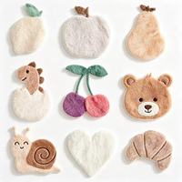 Flausch Patch Zachte Gezellige Eco-vriendelijke 3D Geborduurde Schattige Pastelkleurige Fruitbeer Patch, Hete Pers Applicatie voor Pyjama's Nachtkleding Hoeden