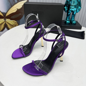Elegant Luxury Women Silk Sandals <b>Soft</b> Sheepskin Slip On Dress <b>Shoes</b> Premium Fashion Party Heels Summer Footwear - Product Image 4