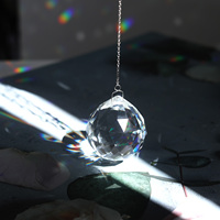 Bascule arc-en-ciel en boule de cristal K9, 30 pièces, 40mm, prisme à facettes, fabrication de lustre suspendu, décoration de fenêtres