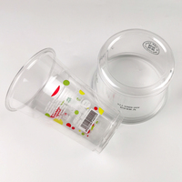 Fabrieksleverancier van 8oz 117mm ronde, transparante plastic PET schaaltjes voor salade, fruit, groenten, noten en andere delicatessen, met deksel.