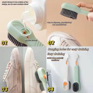 Multi-function Automatic Spot Shoe Brush Soft Hair Hand Pressure Hanging Hole Suitable for Clothing Carpet Plastic Handles - Product Image 6