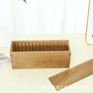 กล่องแสดงเหรียญไม้ 26.6x8.8x10 ซม. กล่องเก็บของทรงสี่เหลี่ยมสำหรับเหรียญที่ระลึกโบราณกล่องเครื่องประดับ - Product Image 1