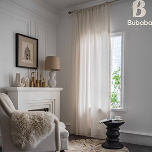 <span class=keywords><strong>Tenda</strong></span> a Rullo Semi-Oscurante in Poliestere e Cotone Personalizzabile Stile Americano per Soggiorno con Partizione in Pizzo - Product Image 4