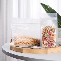 Vente en gros Sac d'emballage alimentaire à fermeture éclair avec poignée Pochette transparente à fond plat pour poudre pour collation, biscuits, noix, céréales, épices