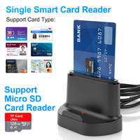 Lector de tarjetas SIM de contacto de crédito de cajero automático USB Rocketek, lector de tarjetas inteligentes CAC, escritor