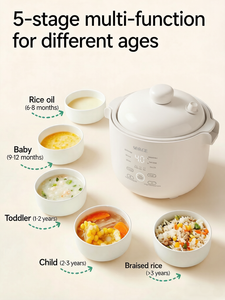 Cuisinière Électrique Intelligente en Céramique à Micro-Pression 1,2 L 300 W, <span class=keywords><strong>Mijoteuse</strong></span> Rapide avec Capteur de Température pour Riz, Soupe, Aliments pour Bébé, Usage Domestique - Product Image 2