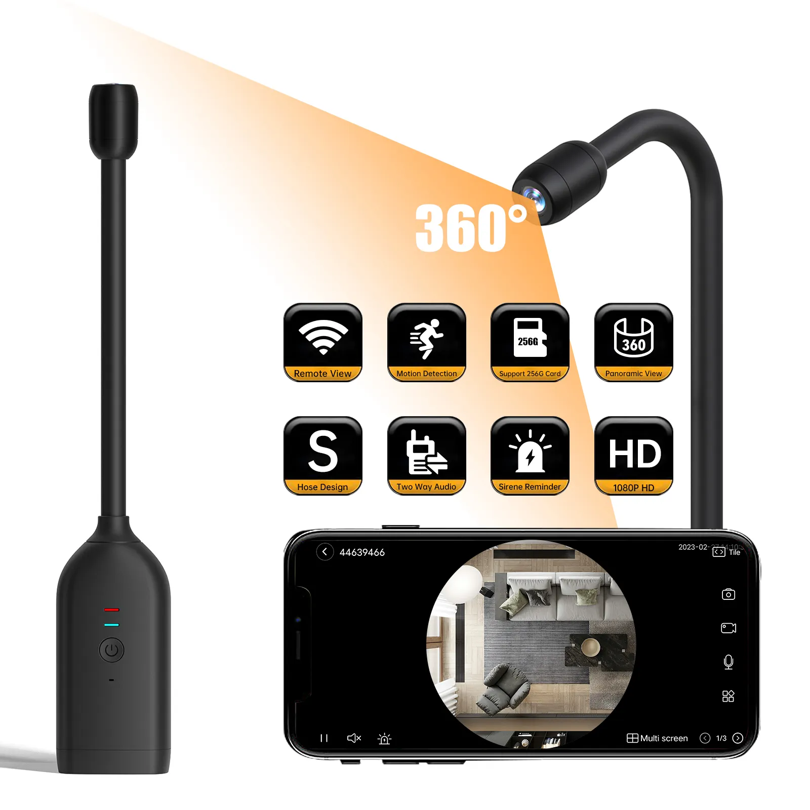 Draadloze Wifi Mini Camera 360 Graden Netwerk Bewaking Camera Full Hd 1080P Ip Smart Home Camera Motion