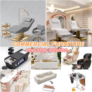 Silla de peluquero de aluminio gris y amarillo transparente moderna con base cromada Muebles comerciales de salón elegantes - Product Image 6