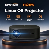 Projecteur portable intelligent HQ11W Linux amélioré, mini HD 1080P 4K, LED extérieur, Wi-Fi 2.4G/5G, 3600 ANSI Lumens, autofocus, stéréo HIFI 6D