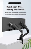 Swelix M22B Bras de moniteur à double écran pour support de table pivotant inclinable à double écran dynamique de 17 à 30 pouces