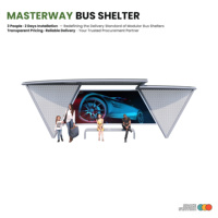 Diseño rectangular de refugio de autobús futurista con marco triangular de aluminio y techo Curvo