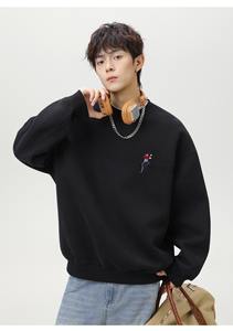 Felpa con <span class=keywords><strong>cappuccio</strong></span> a maniche lunghe pesante <span class=keywords><strong>senza</strong></span> <span class=keywords><strong>cappuccio</strong></span> ricamato da <span class=keywords><strong>uomo</strong></span> autunno Casual Slim Fit <span class=keywords><strong>felpe</strong></span> di marca in pile di cotone - Product Image 2