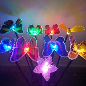 ไฟ LED รูปผีเสื้อ 14x80 ซม. สำหรับตกแต่งสวนกลางแจ้ง กันน้ำ ใช้พลังงานแสงอาทิตย์ พร้อมเสาไฟแบบใยแก้วนำแสง - Product Image 4