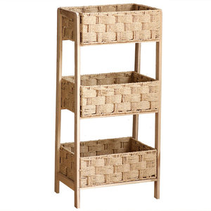 Estante de Almacenamiento de Bebidas de Ratán de Dos Niveles Ecológico, Mesa Auxiliar para Cama, Estante de Piso, Nuevo y Más Vendido, para Venta al Por Mayor - Product Image 1