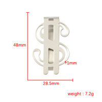 Usine en gros créatif personnalisé de haute qualité symbole du Dollar américain pince à billets Souvenir métal acier inoxydable signet pince à livre