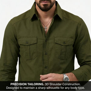 <span class=keywords><strong>Camisas</strong></span> de Hombre a Cuadros Marrones de Moda, <span class=keywords><strong>Marca</strong></span> China, de Manga Larga para Actividades al Aire Libre - Product Image 3
