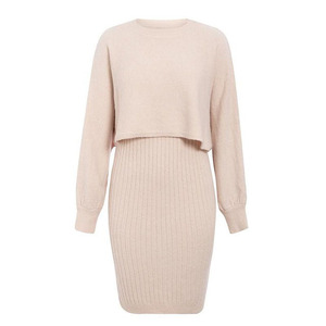 Vestido de Punto para Mujer, Otoño e Invierno, Nuevo Vestido de Punto de Color Sólido, Traje de Dos Piezas, Jersey de Color Sólido a la Moda para Mujer - Product Image 2