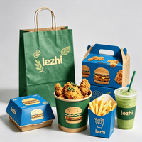 Solution personnalisée d'emballage écologique pour la restauration rapide |   Sacs en papier, boîtes à hamburgers, boîtes à emporter et gobelets avec logo