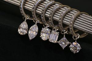 Xinfly 18K Gold <b>Huggie</b> Hoop Earrings 1.00ct Cultivated Diamond Classic Cute for Kids Wedding Party Religious Gift - Product Image 4