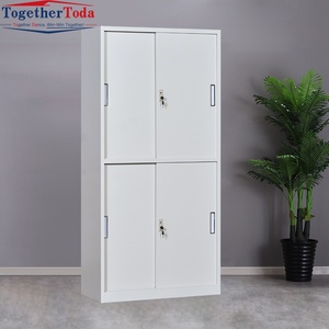 Armoire de bureau moderne en métal réglable et durable avec portes coulissantes en acier, gain de place, écologique, pour hôpital, école, hôtel, salle de bain - Product Image 4