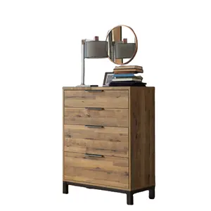 Accento rovere soggiorno mobili cassa in legno del cassetto credenza con 4 cassetti