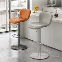 Chaise de bar beauté caissier avant légère et de luxe chaise de bar en Pu moderne design à la mode et tabouret de bar haut chromé