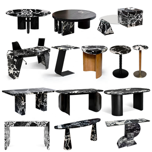 <span class=keywords><strong>Table</strong></span> d'Appoint en Travertin Romain Taille Personnalisée OEM ODM Mobilier de Clinique Esthétique Socle en Marbre Bois Massif Irrégulier pour Tables Basses - Product Image 5