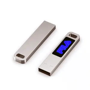 Creative glowing logo advertising gifts USB flash pen drive with LED light up logo solid USB stick 32GB memory card 128gb