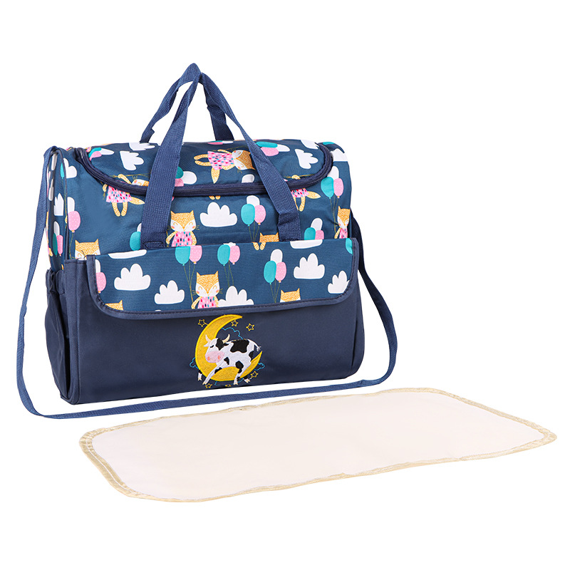 Grand format avec couvercle, motif chaton - bleu marine