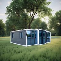 Villa familiale préfabriquée en acier léger pliable, prête à l'emploi, conteneur préfabriqué extensible de 40 pieds et 20 pieds, 5 chambres à coucher, à vendre
