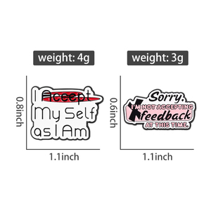 Pins de Esmalte con Frase de Autocompromiso, Broche de Solapa, Joyería al por Mayor - Product Image 6