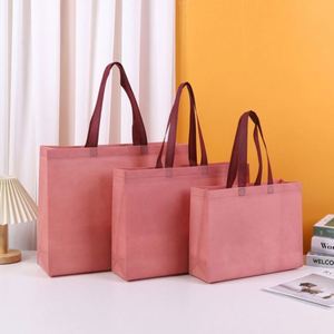 Sacs de courses imprimés réutilisables et recyclables en non-tissé, avec poignées renforcées super résistantes et fond en plastique épais pour l'épicerie et le commerce de détail - Product Image 3