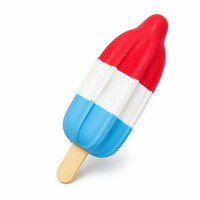 Jouets Squishy en Mousse Souple Texture Cannelée, Goûter Rétro Patriotique Rouge Blanc Bleu, Style Nostalgique Bomb Pop