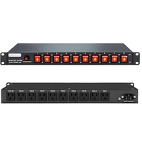 Barre d'alimentation PDU 1U montée en rack avec protection contre les surtensions 1800J, interrupteur à LED individuel, prise de courant pour centre de données