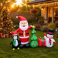 Nouveau produit personnalisé en polyester : Modèle gonflable de Noël, décoration mignonne pour festival, aménagement gonflable pour cour.