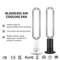Ventilador sin Aspas TP-12 con Motor DC sin Escobillas, Control Remoto, Silencioso, Seguro, Oscilación de 80°, Uso Doméstico para Familias, Niños y Mascotas, 17 Años de Garantía del Fabricante