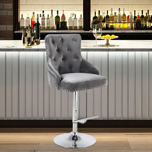 Sang Trọng Hiện Đại Xoay Thanh Phân Với Thép Chrome Cơ Sở Khung Gỗ Ghế Da Cho Nhà Thanh Trung Tâm Phòng Khách Hoặc Nhà Hàng - Product Image 6