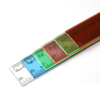 Vente en gros 30 cm Règle droite en plastique transparente pour étudiant populaire multicolore pour la papeterie scolaire de bureau