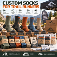 Chaussettes de trail running personnalisées respirantes et amorties avec logo pour la course en extérieur et la randonnée, faible MOQ, OEM