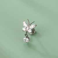 Lingchee Piercing Bijoux Titane CNC Ensemble Serpent Avec 2 Rond CZ Hoop Helix Boucle D'oreille Lèvre Anneau Labret En Gros